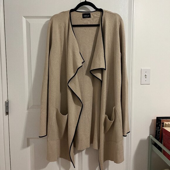 Zara Knit - Beige Flowy Cardigan - Size Large - Picture 1 of 3